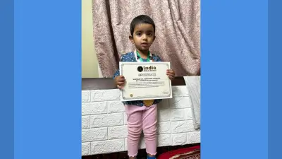 बोकारो: इंडियन बुक ऑफ रिकॉर्ड्स से दो साल की बच्ची सम्मानित, एक मिनट में सर्वाधिक उत्तर देने का रिकॉर्ड