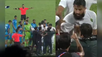 IND vs PAK फुटबॉल मैच के दौरान भिड़े भारत-पाकिस्तान के खिलाड़ी, कोच को मिला रेड कार्ड, जानें क्या रही वजह