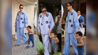 लड़खड़ाते कदमों के साथ मम्मी करीना कपूर की उंगली थामें नजर आए Jeh Ali Khan, दिखा स्वैग, VIDEO VIRAL