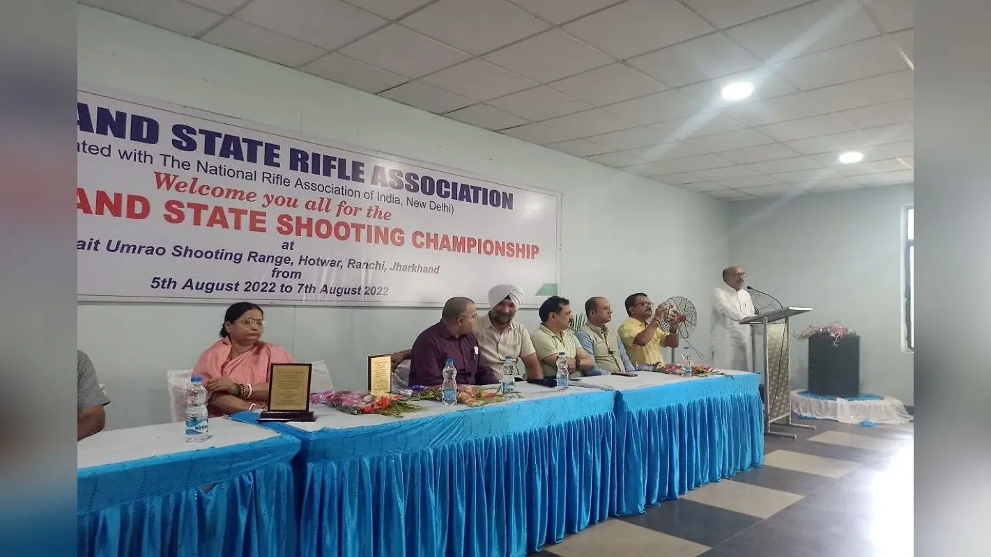 Jharkhand State Shooting Championship: झारखंड के स्पीकर रबींद्र नाथ महतो ने की निशानेबाजों की हौसला अफजाई