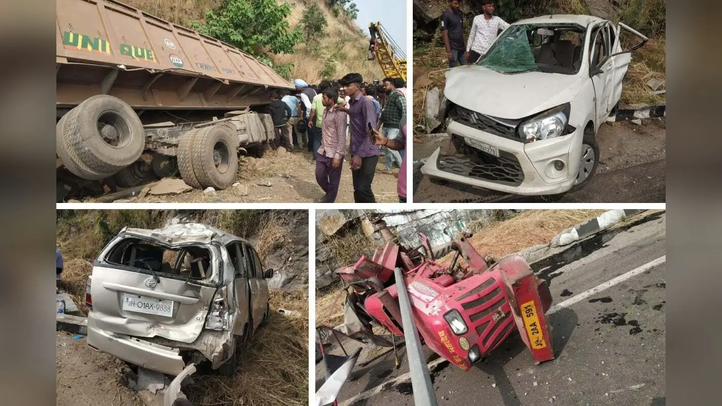 झारखंड : ओरमांझी के चुटूपालू घाटी में भीषण हादसा, चार वाहन टकराये, तीन की मौत, कई घायल