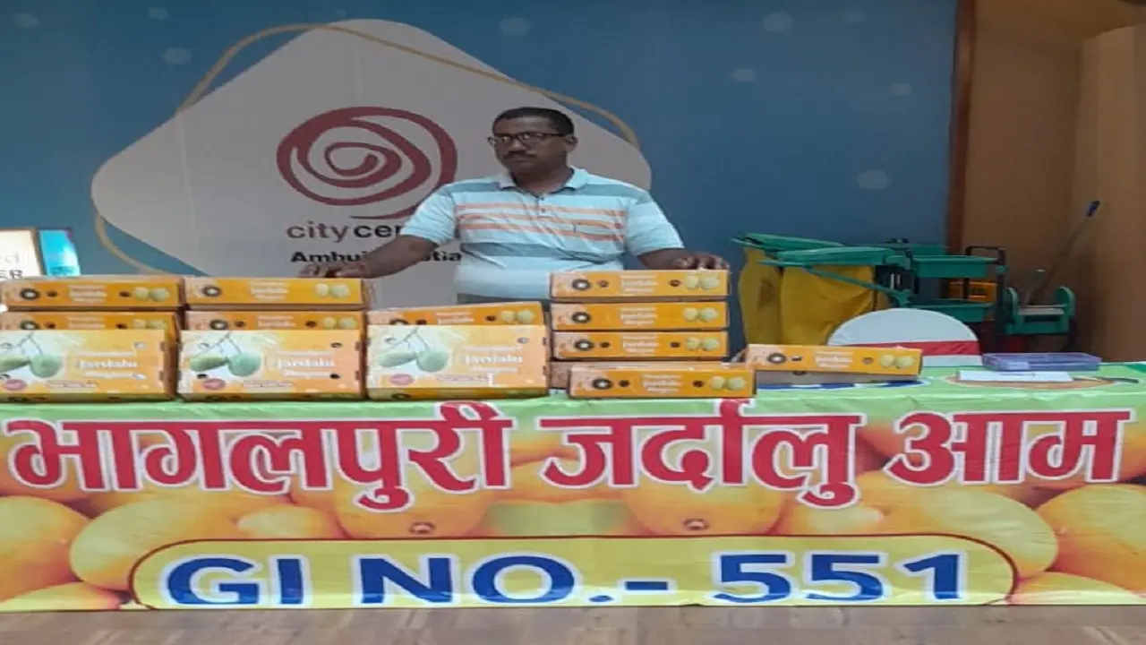 पटना के शॉपिंग मॉल में बिक रहे भागलपुरी आम, जानें आकर्षक जैविक जर्दालू की कीमत व खासियत