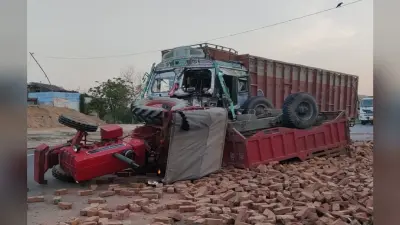 कानपुर देहात में ट्रक की टक्कर से ट्रैक्टर-ट्रॉली पलटी, 2 भट्ठे मजदूरों की मौत, 1 की हालत गंभीर