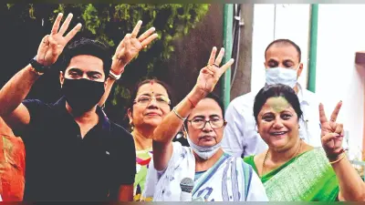 भवानीपुर में 58,835 मतों से जीतीं ममता बनर्जी, जंगीपुर और शमशेरगंज भी तृणमूल की झोली में