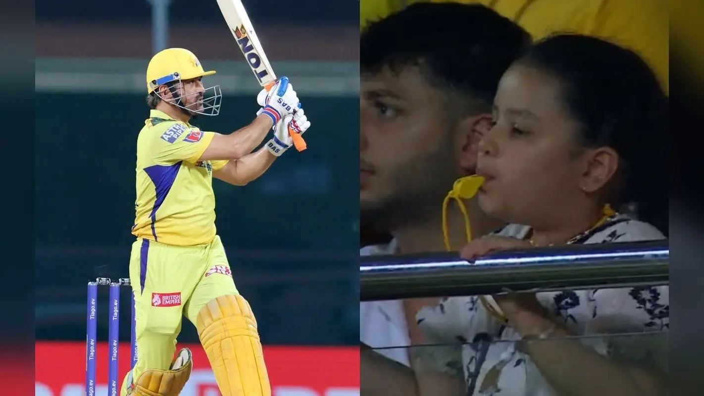 CSK vs DC: एमएस धोनी ने जड़ा छक्का तो खुशी से झूम उठी बेटी जीवा, पत्नी साक्षी ने ऐसे मनाया जश्न, देखें VIDEO