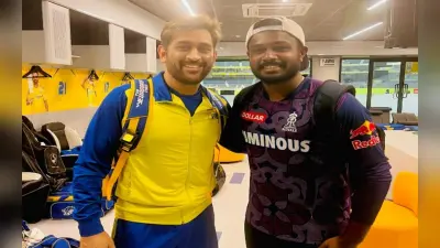 IPL 2023: CSK vs RR मैच से पहले एमएस धोनी से मिले संजू सैमसन, फोटो शेयर कर लिखा खास कैप्शन