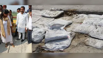 नौ महीने पहले शुरू हुआ पुल धंसा, सिराथू विधायक डॉ. पल्लवी पटेल ने उठाये सवाल