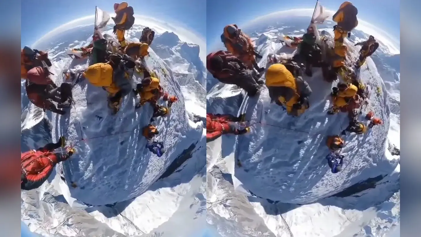 वायरल वीडियो में माउंट एवरेस्ट की चोटी से ऐसी नजर आयी पृथ्वी, देखें Video