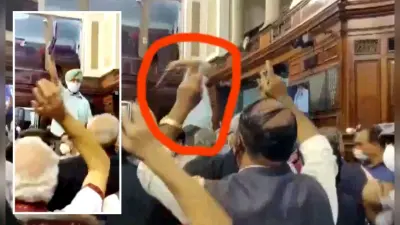 कांग्रेस के सांसद ने संसद को किया शर्मसार, टेबल पर चढ़कर स्पीकर पर रूल बुक फेंकी, देखें VIDEO