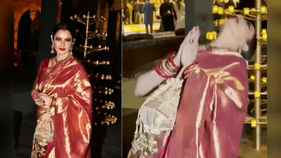 Rekha कैमरे को दे रही थीं पोज, अचानक एक्ट्रेस का बिगड़ा बैलेंस और फिर…, वायरल हो ये VIDEO