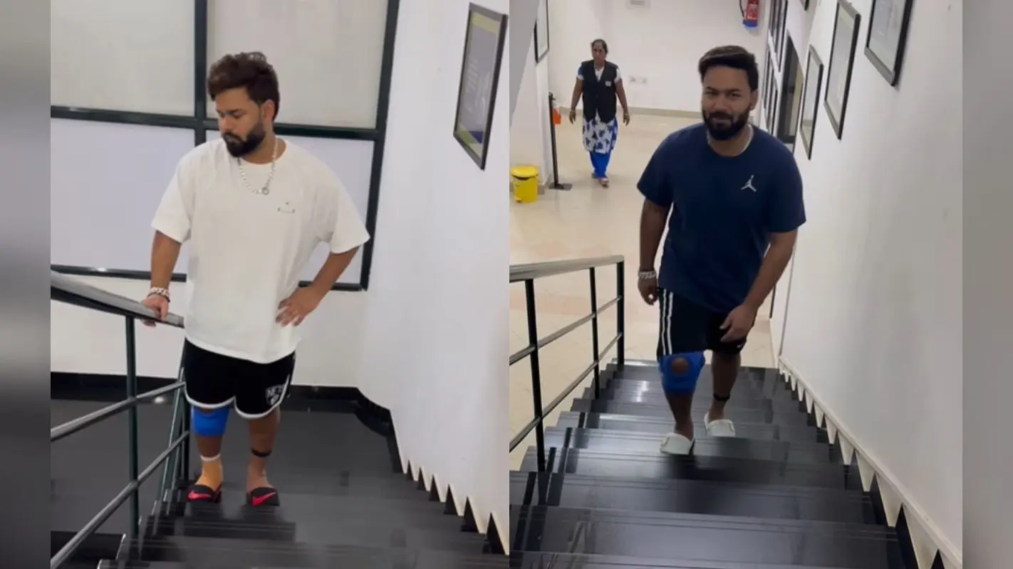 Rishabh Pant ने बिना किसी सहारे के चढ़ीं सीढ़ियां, गर्लफ्रेंड इशा ने ऐसे लुटाया प्यार, देखें VIDEO