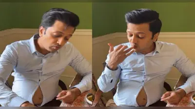 खाने के पीछे दीवाने हुए Ritiesh Deshmukh, बढ़ाया इतना वजन की शर्ट से बाहर निकला पेट, VIRAL VIDEO