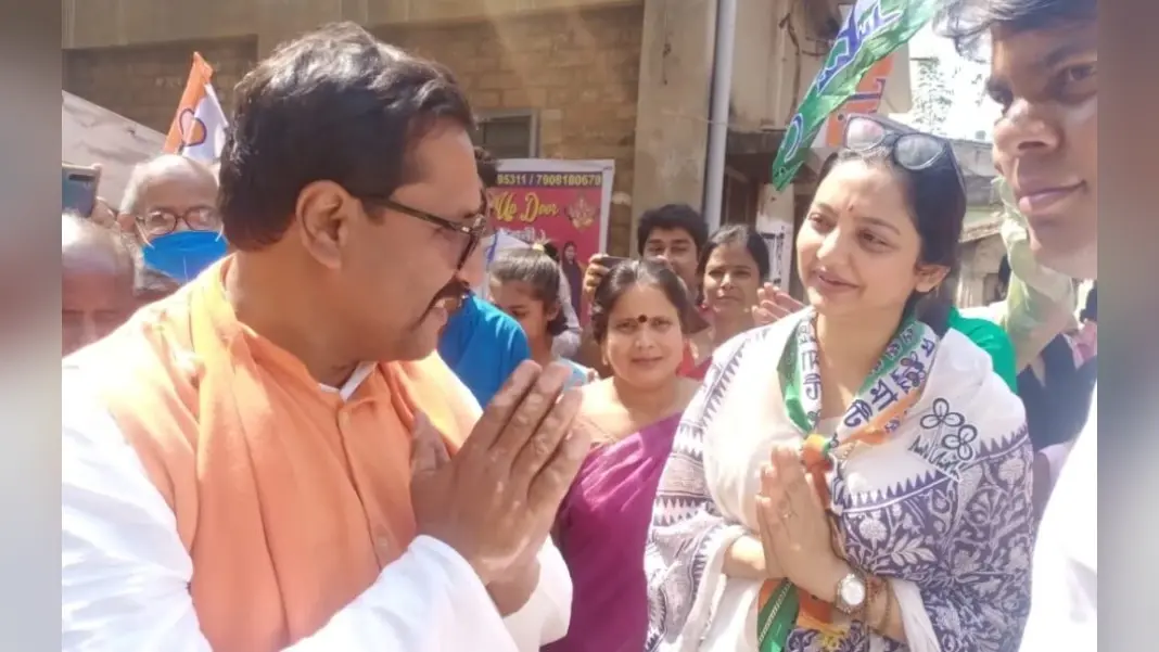 Bengal Chunav 2021: मेदिनीपुर में जब हुआ TMC उम्मीदवार जून मालिया और BJP प्रत्याशी शमित कुमार का मिलन…