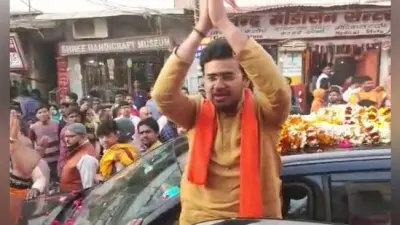 तेजस्वी सूर्या ने विपक्ष पर साधा निशाना, कहा- UP में सिर्फ योगी और मोदी की लहर, बीजेपी की जीत होनी तय