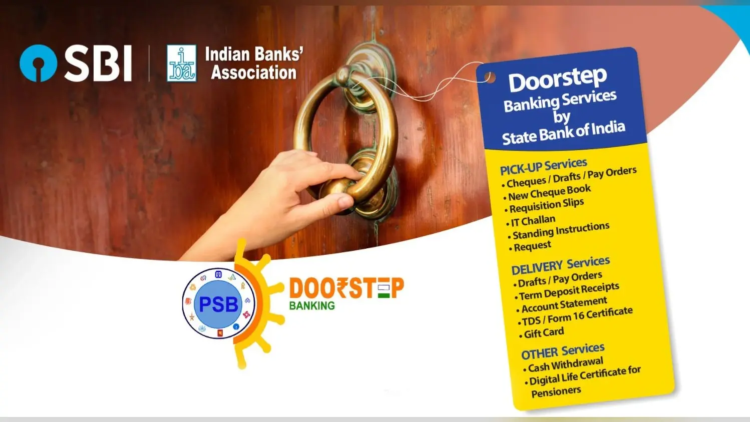 आप भी उठा सकते हैं SBI Doorstep Banking का लाभ, घर बैठे निकाल, जमा, भुगतान कर पाएंगे पैसे, मुफ्त है कई सुविधाएं, जानें पूरा प्रोसेस