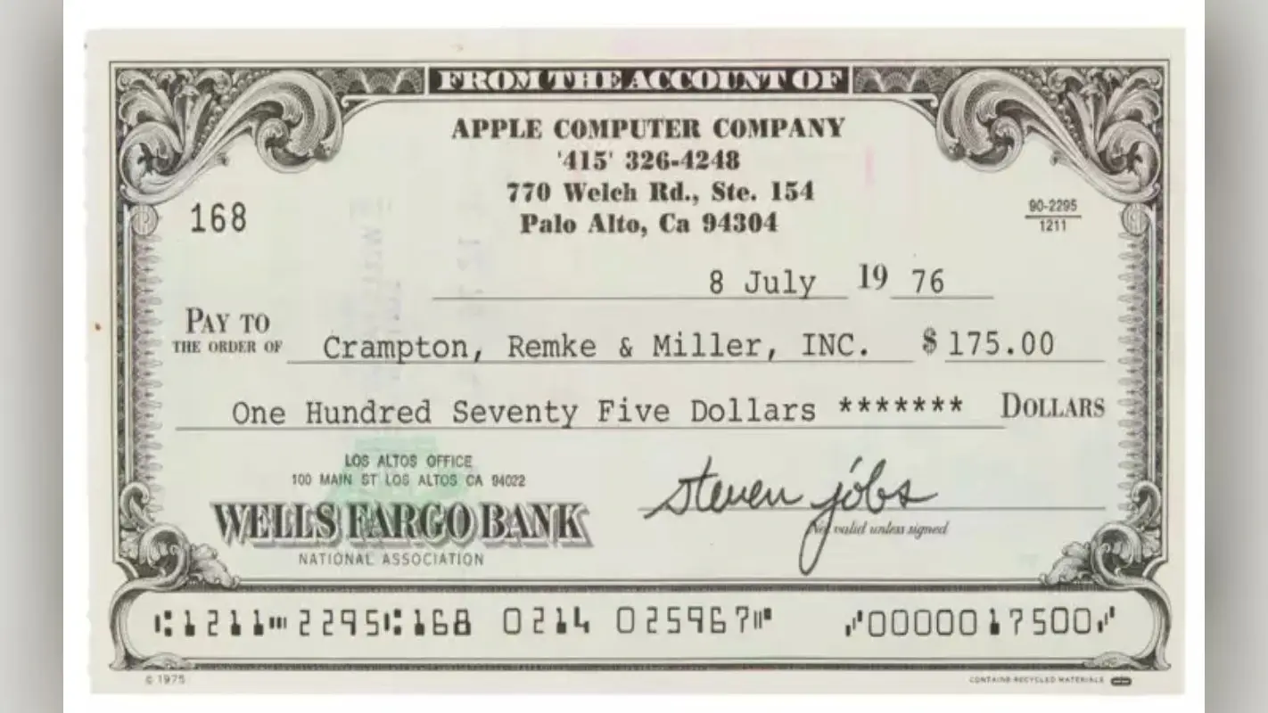 Steve Jobs के हस्ताक्षर वाला 175 डॉलर का 47 साल पुराना चेक 87 लाख रुपये में बिका, आखिर इसमें ऐसा क्या है खास