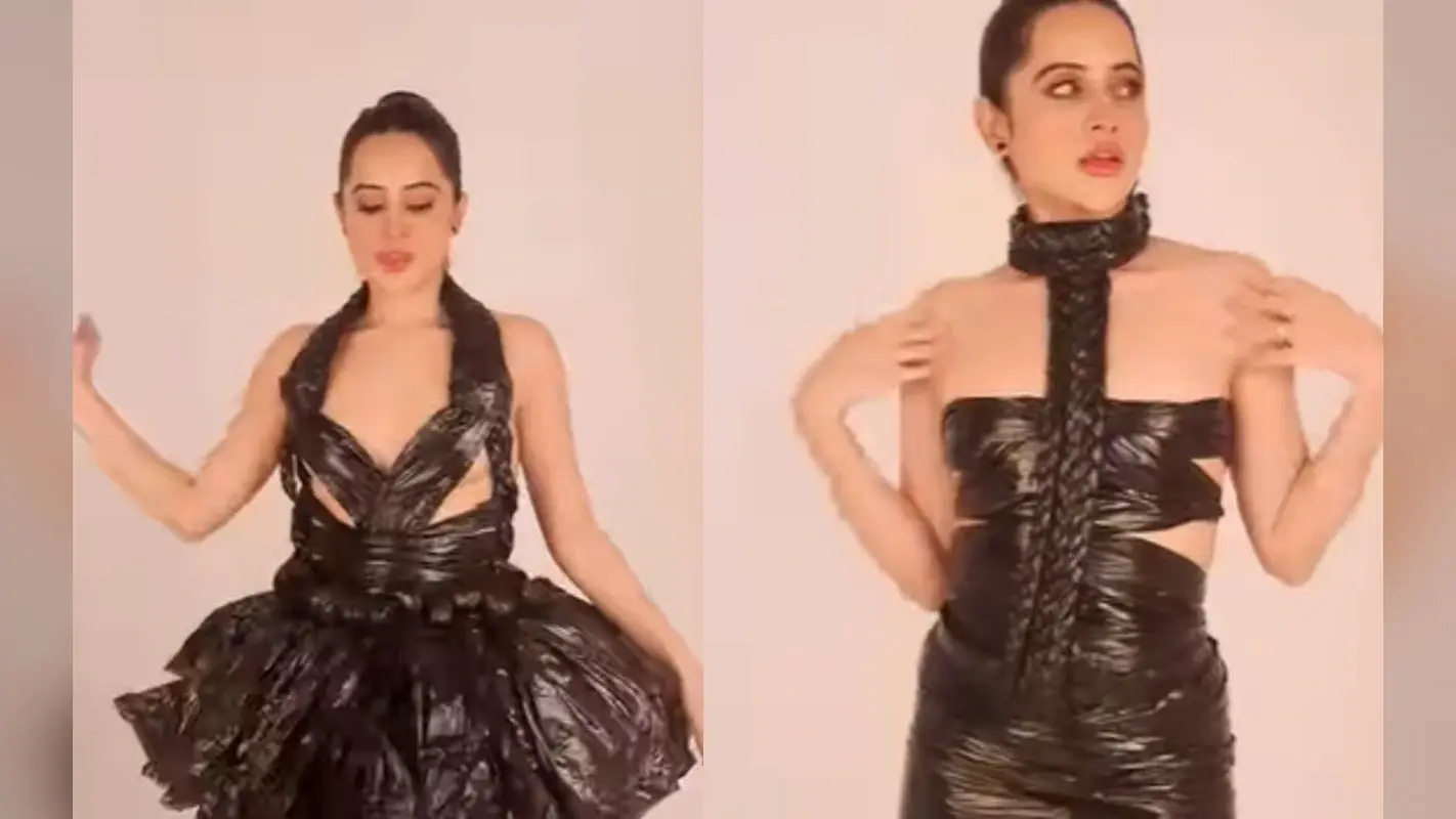 उर्फी जावेद ने डस्टबिन बैग से बना ली अजीब ड्रेस, आपको कैसी लगी? यहां देखिए वायरल वीडियो