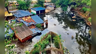 मानसून की पहली बारिश से जमशेदपुर के मकदमपुर का हाल बेहाल, घरों में घुसा नाले का पानी