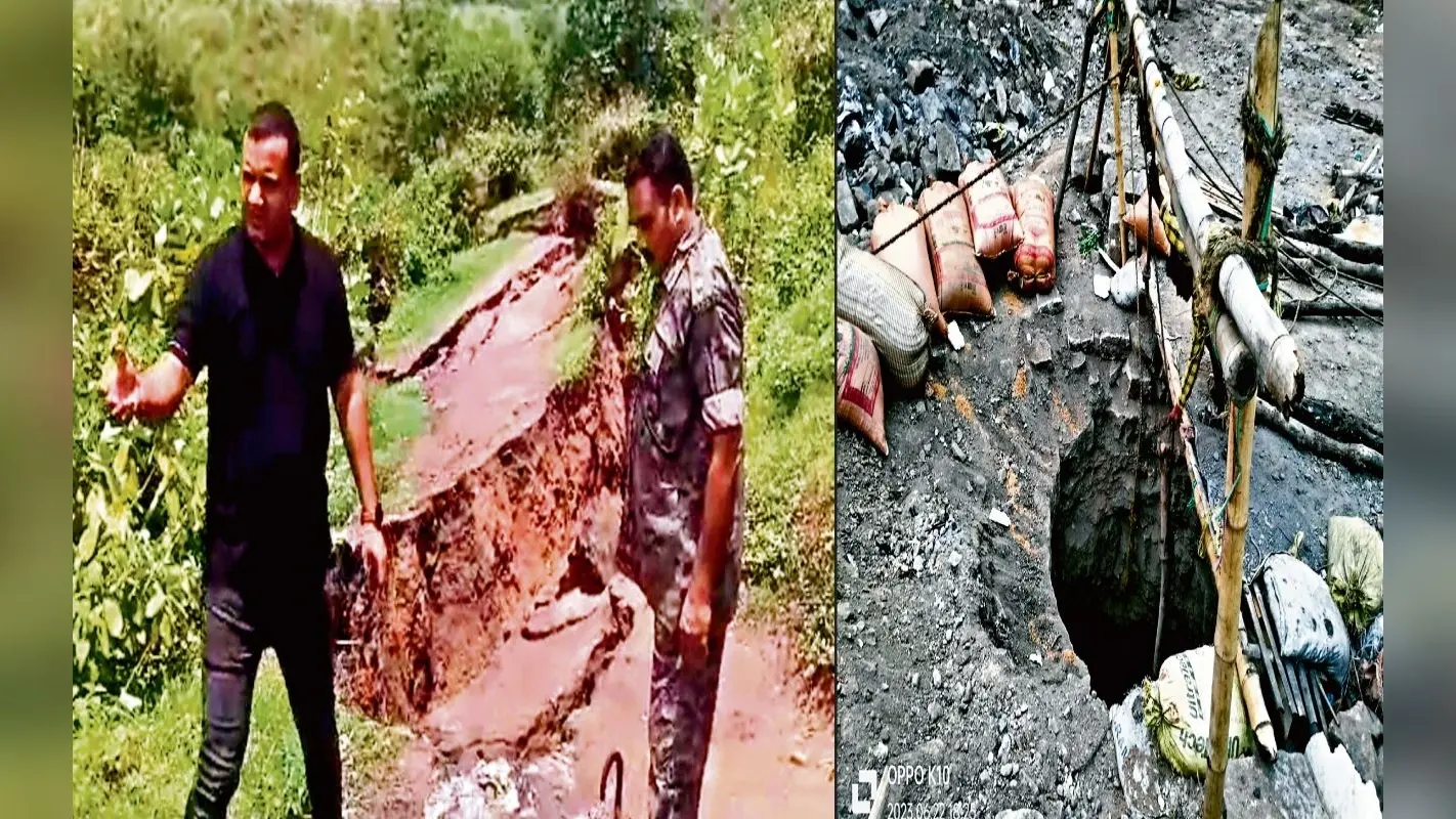 धनबाद के मुगमा में भू-धंसान का बढ़ा दायरा, ग्रामीणों में दहशत