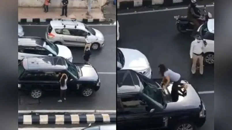 बीच सड़क पर पति को दूसरी महिला के साथ देख लिया पत्नी ने, फिर इस तरह मचाया हंगामा, Video वायरल