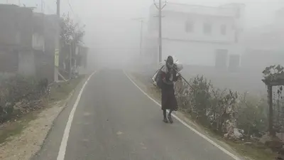 Bihar Weather Today: बिहार में ठंड बढ़ने के आसार, देखें मंगलवार सुबह कोहरे की तसवीर
