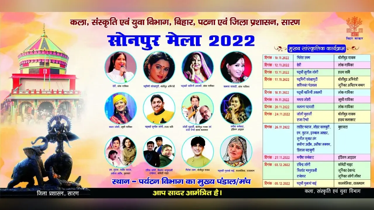 मालिनी अवस्थी की गायकी व पद्ममिनी कोल्हापुरी के डांस से रोशन रहेगा सोनपुर मेला, देशभर से जुटेंगे कलाकार