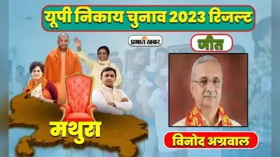 यूपी मेयर चुनाव रिजल्ट 2023 : मथुरा-वृंदावन के मेयर बने विनोद अग्रवाल, BJP ने सपा-बसपा सभी की जमानत जब्त कराई