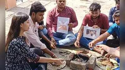 महिला पहलवानों के समर्थन में सड़क पर उतरी NSUI, पीएम मोदी और सांसद बृजभूषण के लिए किया बुद्धि शुद्धि यज्ञ