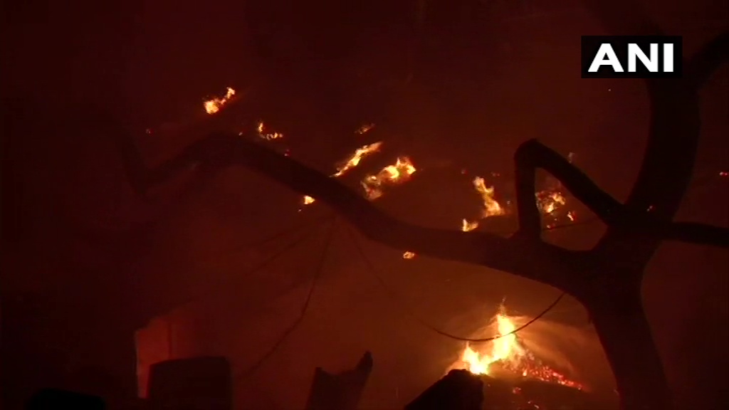 कीर्तिनगर में लगी आग पर काबू, 29 दमकल गाड़ियों को करनी पड़ी घंटों मशक्कत, 100 झुग्गियां जलकर खाक