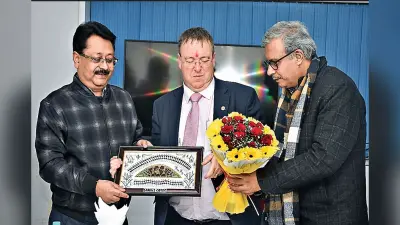 ब्रिटिश डिप्टी हाई कमिश्नर को भाया झारखंड, प्रभात खबर ऑफिस में बोले- ब्रिटेन के लोग भी देखें यहां की खूबसूरती