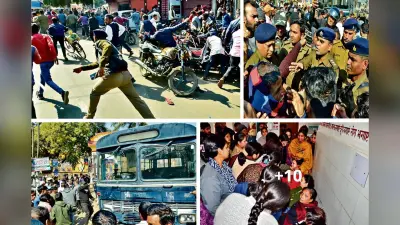 देवघर : सड़क हादसे में छात्रा की मौत के बाद बवाल, बस में आग लगाने की थी तैयारी, फिर क्या हुआ देखें PHOTOS