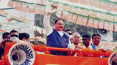 मालदा में जेपी नड्डा का रोड शो, उमड़ा जनसैलाब