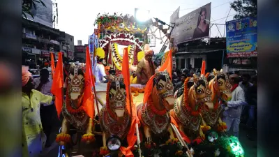 PHOTOS: श्री राणी सती मंदिर में प्राण प्रतिष्ठा से पहले 12 विग्रहों का नगर भ्रमण, ऐसा था नजारा