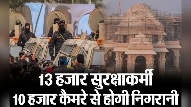 अयोध्या में राम मंदिर प्राण प्रतिष्ठा कार्यक्रम, 13 हजार सुरक्षाकर्मी और 10 हजार सीसीटीवी की रहेगी नजर