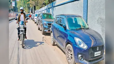 रांची में परिचालन के लिए जहां सड़क की गयी चौड़ी, वहां बना पार्किंग जोन