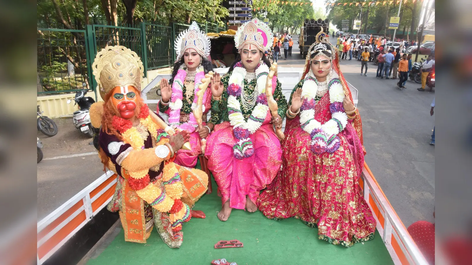 जय श्रीराम के जयघोष के साथ जमशेदपुर में निकली हिंदू नववर्ष यात्रा, आमबागान में भारतमाता की आरती