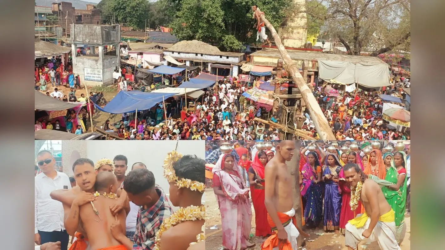 भगता परब: बोकारो में पीठ छिदवाकर व अंगारों पर चलकर दिखायी आस्था, 30 फीट की ऊंचाई पर झूले भगतिया