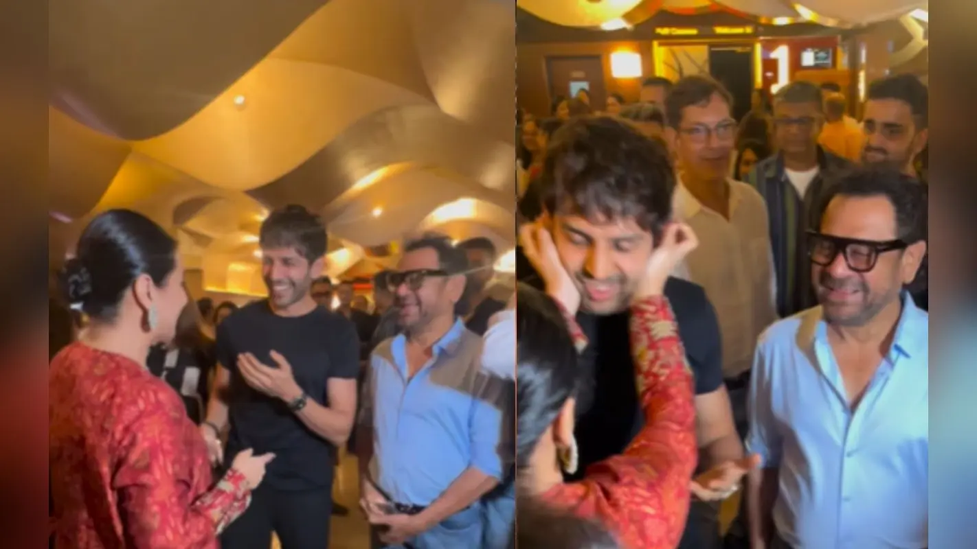 Bhool Bhulaiyaa 3: रूह बाबा ने मंजुलिका की तारीफ में कही ये बात, विद्या बालन ने प्यार से खींचे कार्तिक आर्यन के गाल, देखें ये क्यूट VIDEO