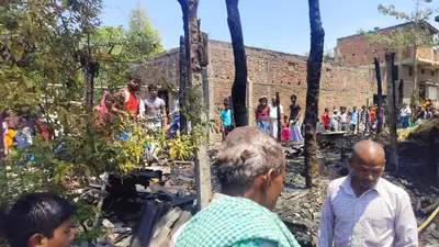 शॉर्ट सर्किट लगी आग, ैस सिलेंडर फटा