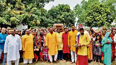 महेशपुर में कलशयात्रा के साथ श्रीमद्भागवत कथा ज्ञान यज्ञ शुरू