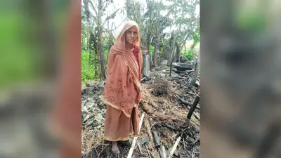आग लगने से चार घर जले