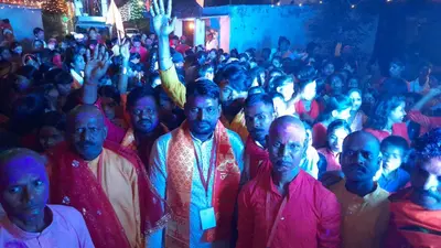 आंबेडकर नगर में प्रतिमा को कराया गया नगर भ्रमण