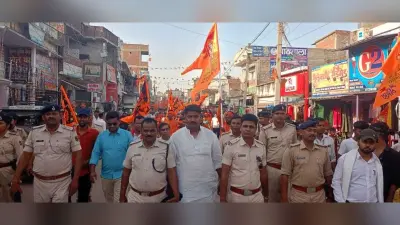 रामनवमी पर सुपौल बाजार में निकला जुलूस