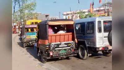 गोलंबर पर जाम के कारण एनएच पर एक सप्ताह बाद दिखा सुबह से वाहनों की लंबी लाइन, नगरवासी रहे परेशान