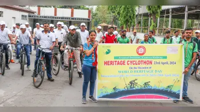 पूर्व रेलवे के आसनसोल मंडल के स्मारकों व स्थलों के संरक्षण को निकली साइकिल रैली