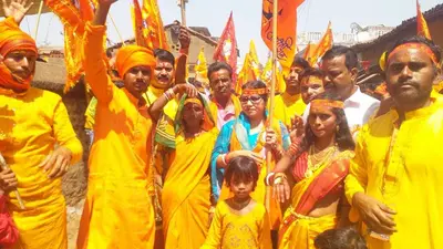 प्राण प्रतिष्ठा समारोह को ले जंगलपुर में निकली कलश यात्रा