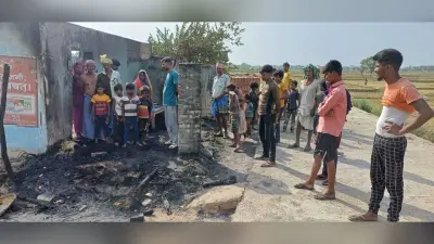 झपनियां में आग लगने से पीड़ित हुआ बेघर