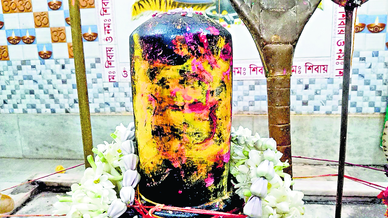 शिवलिंग पर महादेव की आकृति देखने उमड़ी भीड़