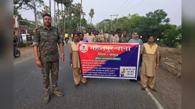सड़क सुरक्षा को लेकर थाना प्रभारी ने चलाया जागरूकता अभियान
