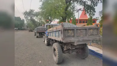 एमवीआइ ने गिट्टी लोड दो ट्रैक्टर किया जब्त
